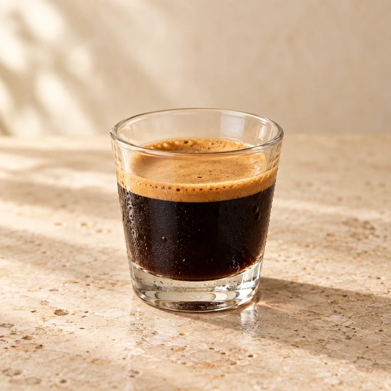 Kalter Kaffee mit Eiswürfeln