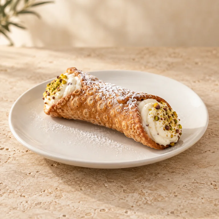 Cannolo mit Cremefüllung und Pistazien