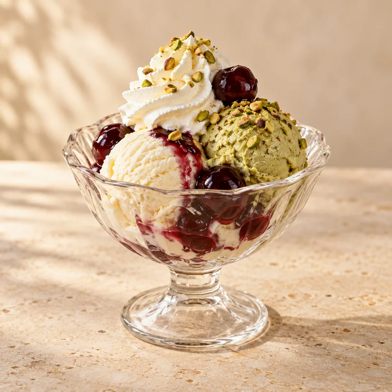 Amarena-Eisbecher mit Kirschsauce