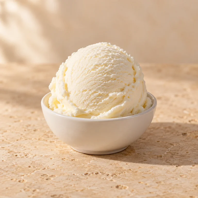 Fior-di-Latte-Eiskugel in einer Schale