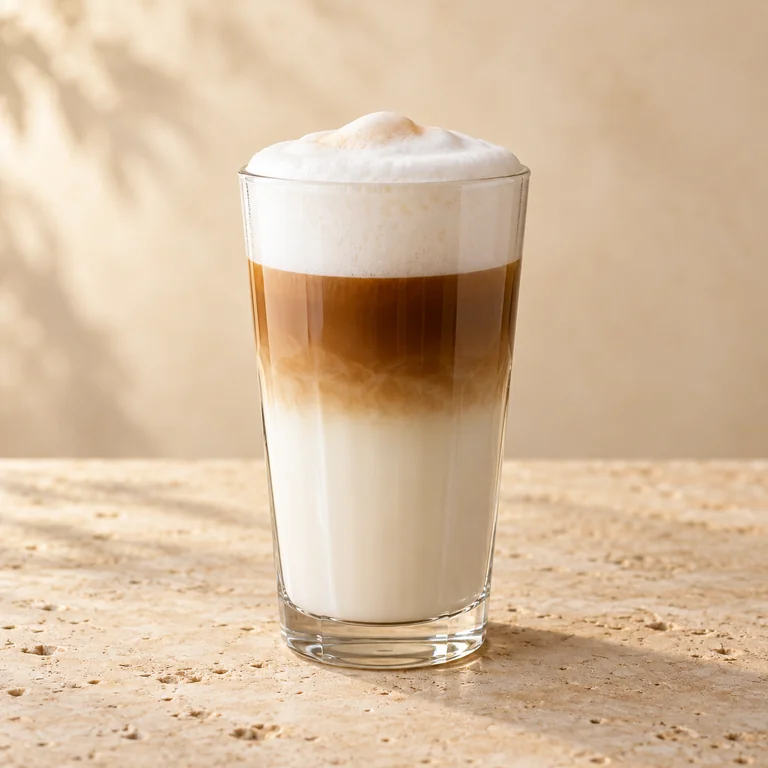 Latte macchiato im Glas